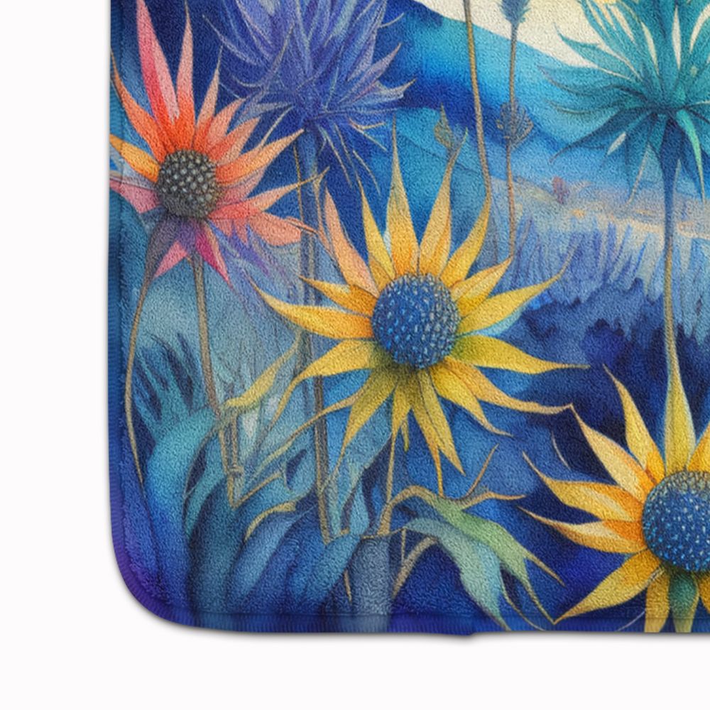 Eryngium in Color Memory Foam Kitchen Mat Machine Washable Anti-Fatigue Mat Cushion Comfort Bath Mat or Kitchen Rug