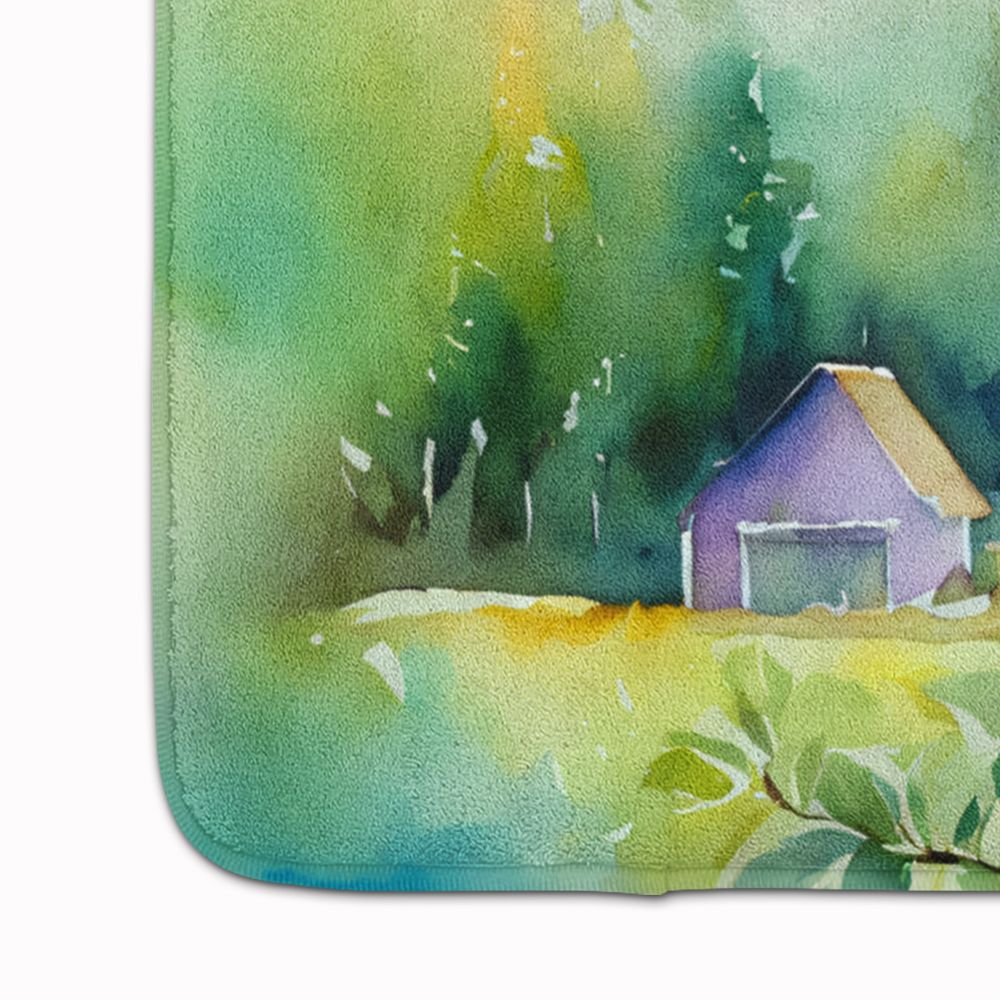 Idaho Syringa in Watercolor Memory Foam Kitchen Mat Machine Washable Anti-Fatigue Mat Cushion Comfort Bath Mat or Kitchen Rug