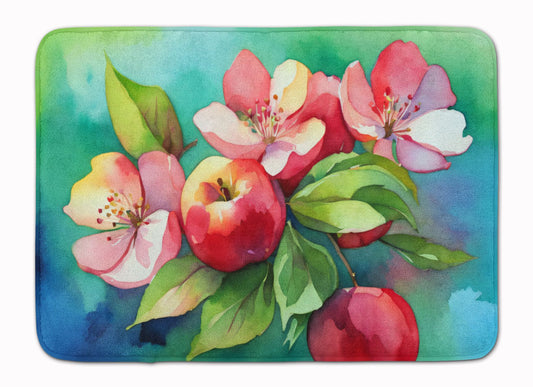 Arkansas Apple Blossom in Watercolor Memory Foam Kitchen Mat Machine Washable Anti-Fatigue Mat Cushion Comfort Bath Mat or Kitchen Rug