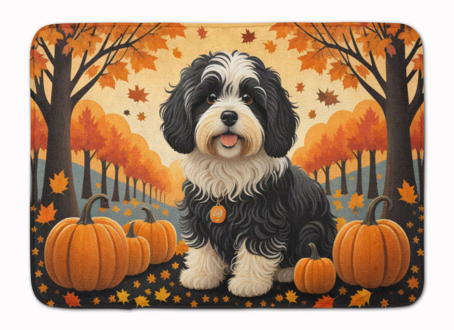 Havanese Fall Memory Foam Kitchen Mat Machine Washable Anti-Fatigue Mat Cushion Comfort Bath Mat or Kitchen Rug