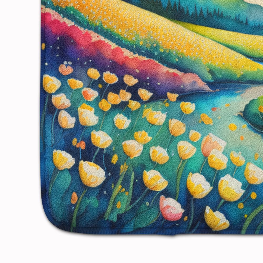 Buttercups in Color Memory Foam Kitchen Mat Machine Washable Anti-Fatigue Mat Cushion Comfort Bath Mat or Kitchen Rug