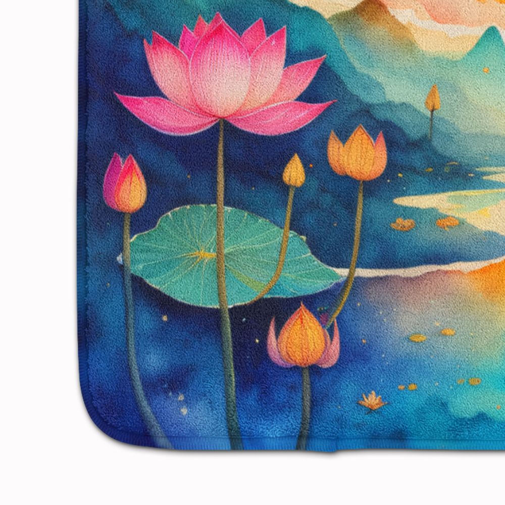 Lotus in Color Memory Foam Kitchen Mat Machine Washable Anti-Fatigue Mat Cushion Comfort Bath Mat or Kitchen Rug
