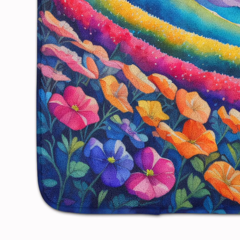 Petunias in Color Memory Foam Kitchen Mat Machine Washable Anti-Fatigue Mat Cushion Comfort Bath Mat or Kitchen Rug