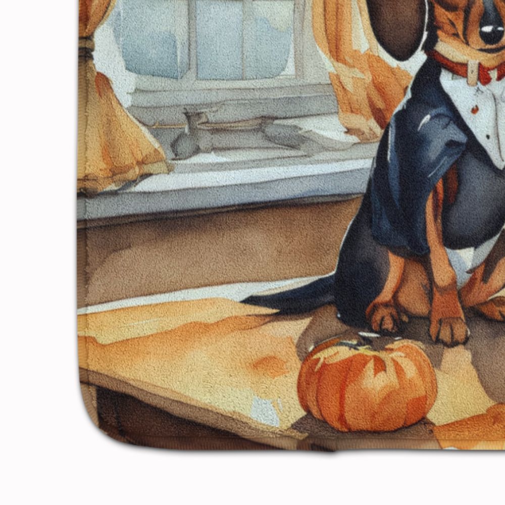 Dachshund Fall Kitchen Pumpkins Memory Foam Kitchen Mat Machine Washable Anti-Fatigue Mat Cushion Comfort Bath Mat or Kitchen Rug