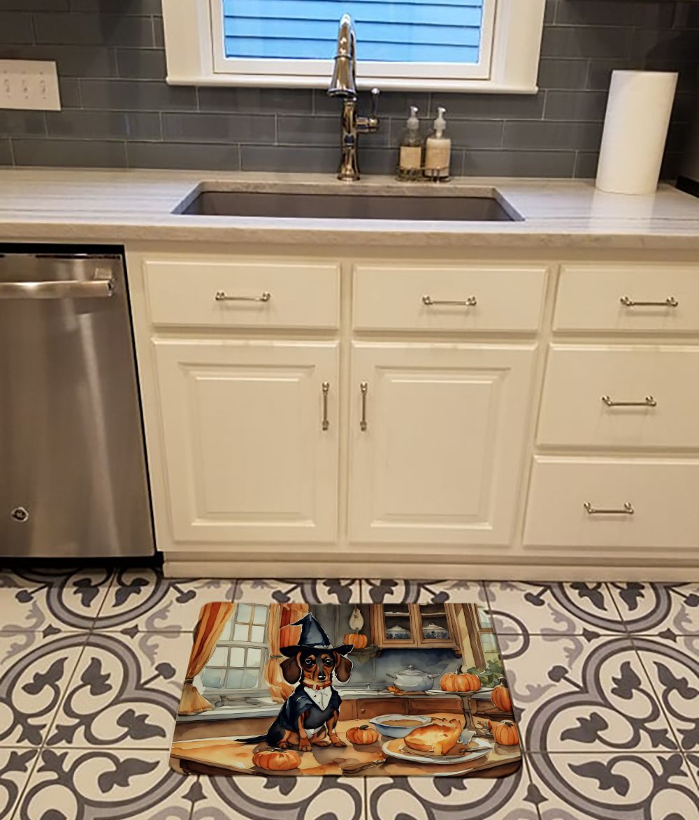 Dachshund Fall Kitchen Pumpkins Memory Foam Kitchen Mat Machine Washable Anti-Fatigue Mat Cushion Comfort Bath Mat or Kitchen Rug