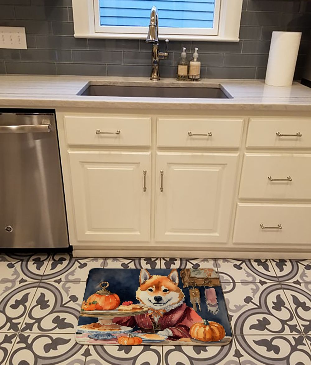 Shiba Inu Fall Kitchen Pumpkins Memory Foam Kitchen Mat Machine Washable Anti-Fatigue Mat Cushion Comfort Bath Mat or Kitchen Rug