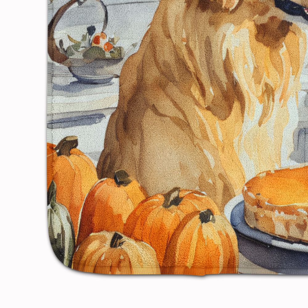 Golden Retriever Fall Kitchen Pumpkins Memory Foam Kitchen Mat Machine Washable Anti-Fatigue Mat Cushion Comfort Bath Mat or Kitchen Rug