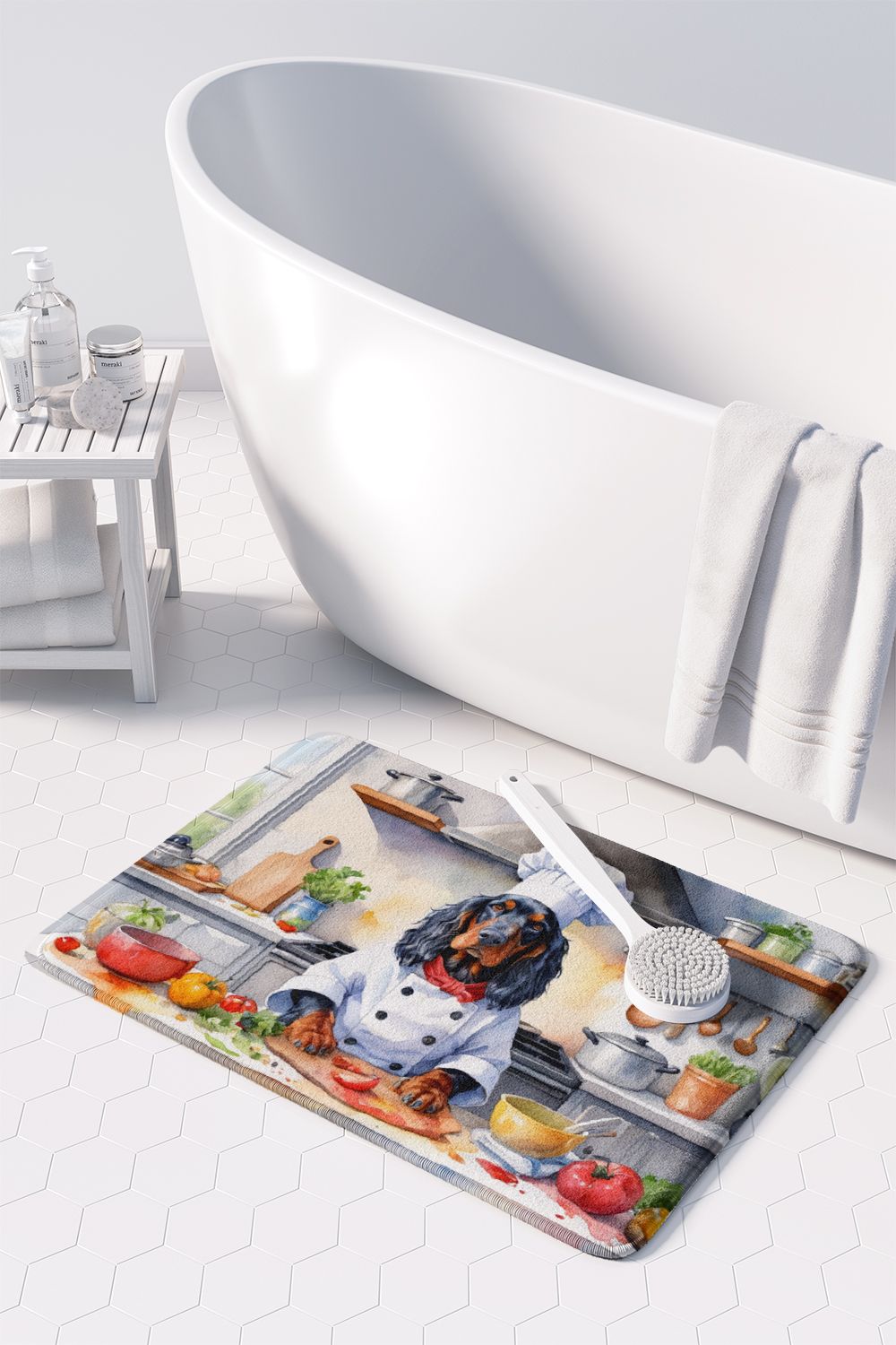 Gordon Setter The Chef Memory Foam Kitchen Mat Machine Washable Anti-Fatigue Mat Cushion Comfort Bath Mat or Kitchen Rug