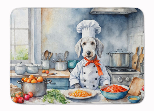 Bedlington Terrier The Chef Memory Foam Kitchen Mat Machine Washable Anti-Fatigue Mat Cushion Comfort Bath Mat or Kitchen Rug