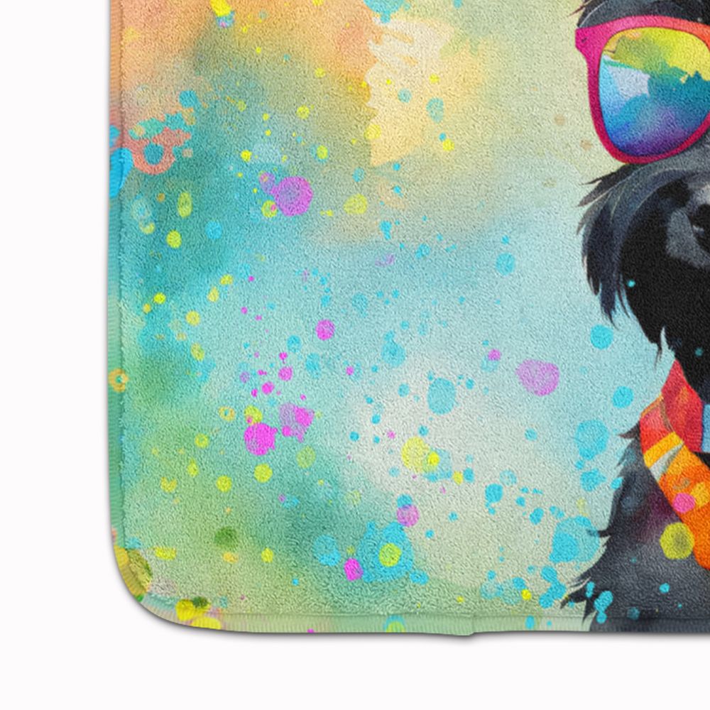 Scottish Terrier Hippie Dawg Memory Foam Kitchen Mat Machine Washable Anti-Fatigue Mat Cushion Comfort Bath Mat or Kitchen Rug