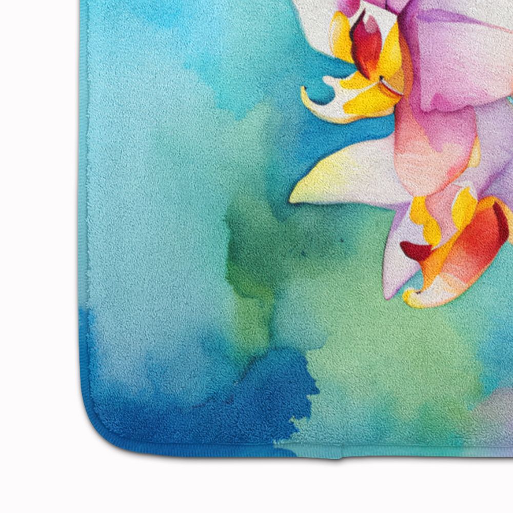 Orchids in Watercolor Memory Foam Kitchen Mat Machine Washable Anti-Fatigue Mat Cushion Comfort Bath Mat or Kitchen Rug