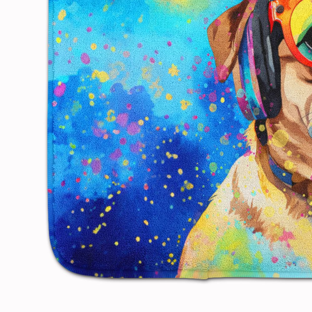Pug Hippie Dawg Memory Foam Kitchen Mat Machine Washable Anti-Fatigue Mat Cushion Comfort Bath Mat or Kitchen Rug
