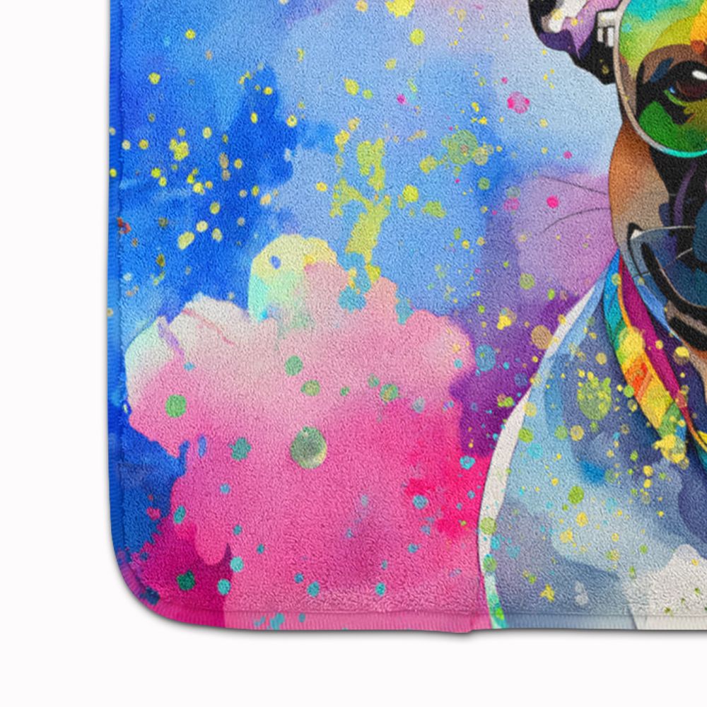 French Bulldog Hippie Dawg Memory Foam Kitchen Mat Machine Washable Anti-Fatigue Mat Cushion Comfort Bath Mat or Kitchen Rug