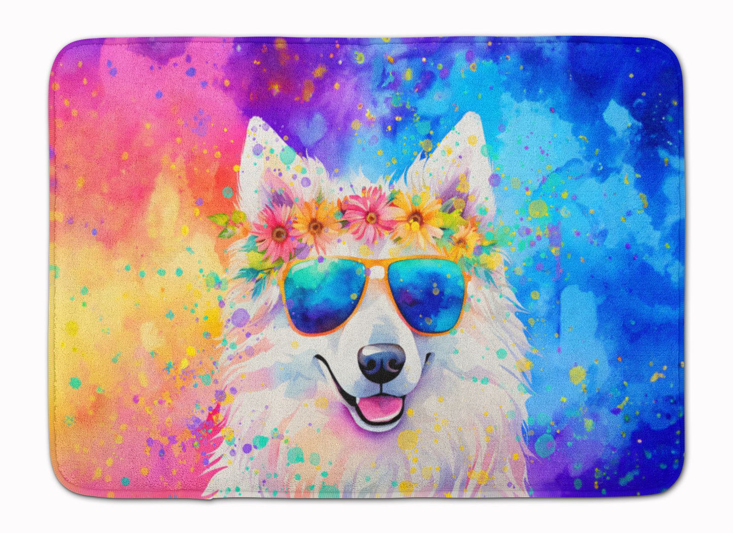 Samoyed Hippie Dawg Memory Foam Kitchen Mat Machine Washable Anti-Fatigue Mat Cushion Comfort Bath Mat or Kitchen Rug