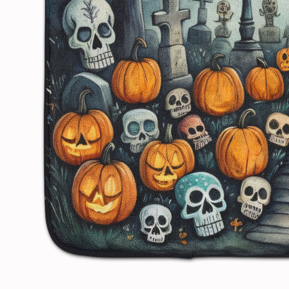 Calaveras Sugar Skulls Spooky Halloween Memory Foam Kitchen Mat Machine Washable Anti-Fatigue Mat Cushion Comfort Bath Mat or Kitchen Rug