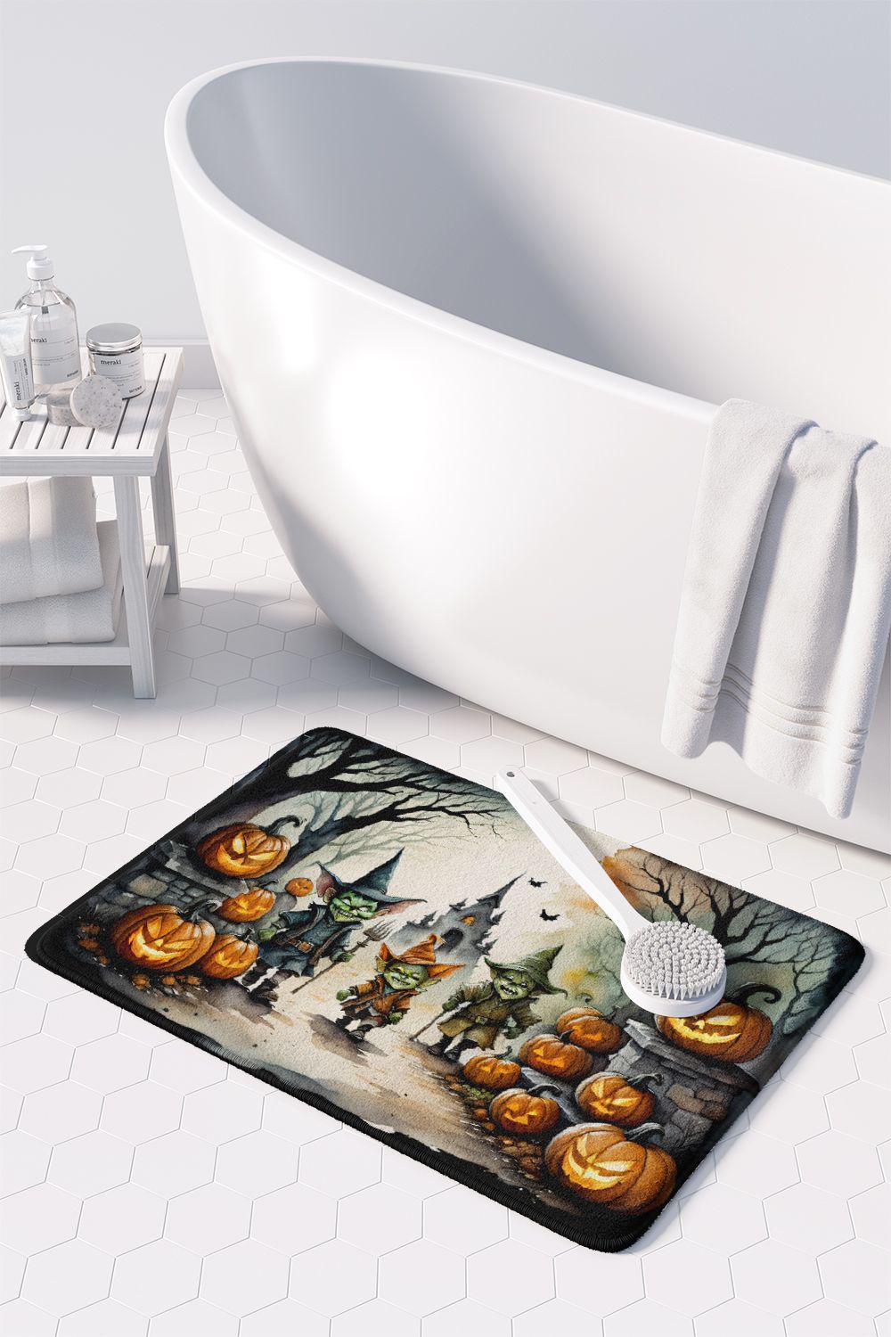 Goblins Spooky Halloween Memory Foam Kitchen Mat Machine Washable Anti-Fatigue Mat Cushion Comfort Bath Mat or Kitchen Rug