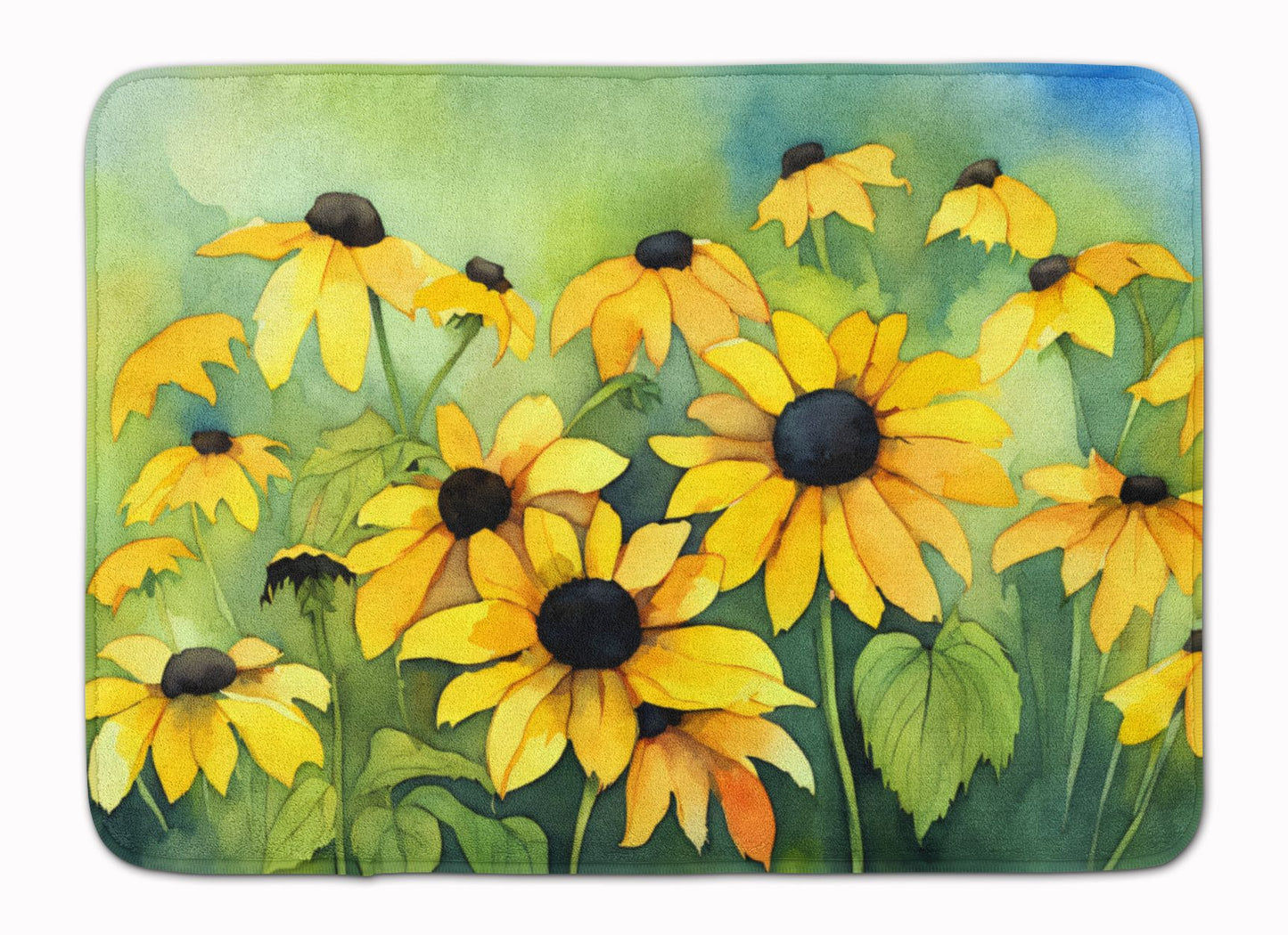 Maryland Black-Eyed Susans in Watercolor Memory Foam Kitchen Mat Machine Washable Anti-Fatigue Mat Cushion Comfort Bath Mat or Kitchen Rug