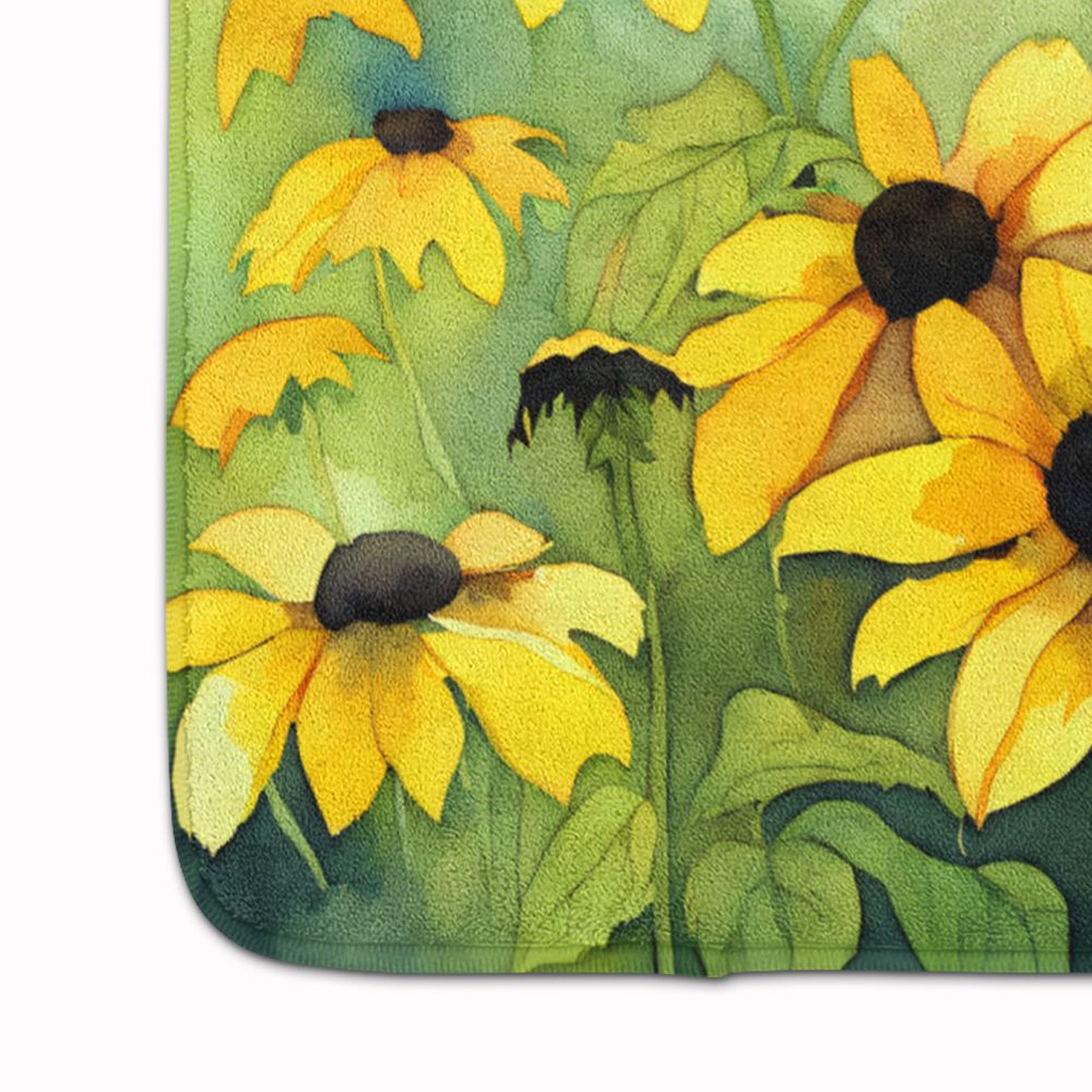 Maryland Black-Eyed Susans in Watercolor Memory Foam Kitchen Mat Machine Washable Anti-Fatigue Mat Cushion Comfort Bath Mat or Kitchen Rug