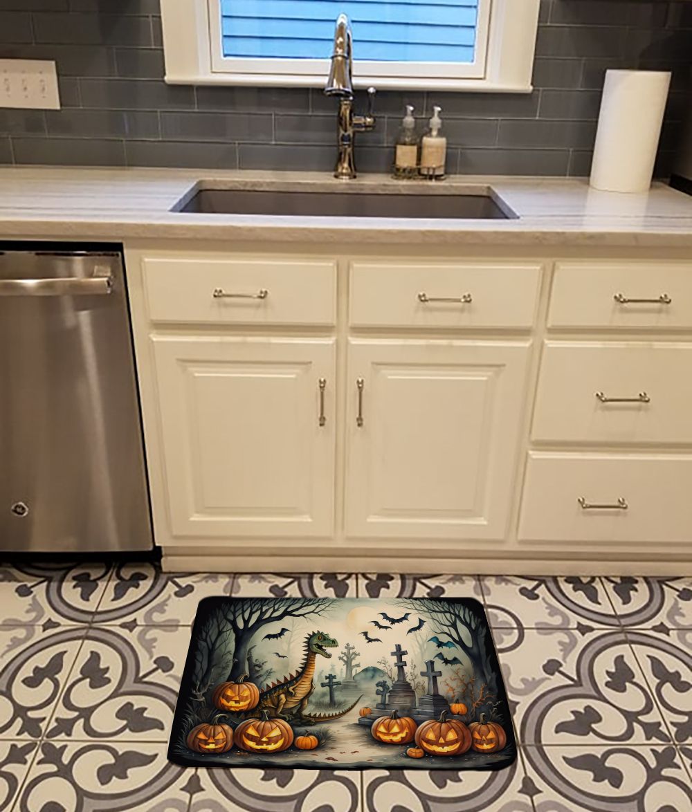 Dinosaurs Spooky Halloween Memory Foam Kitchen Mat Machine Washable Anti-Fatigue Mat Cushion Comfort Bath Mat or Kitchen Rug