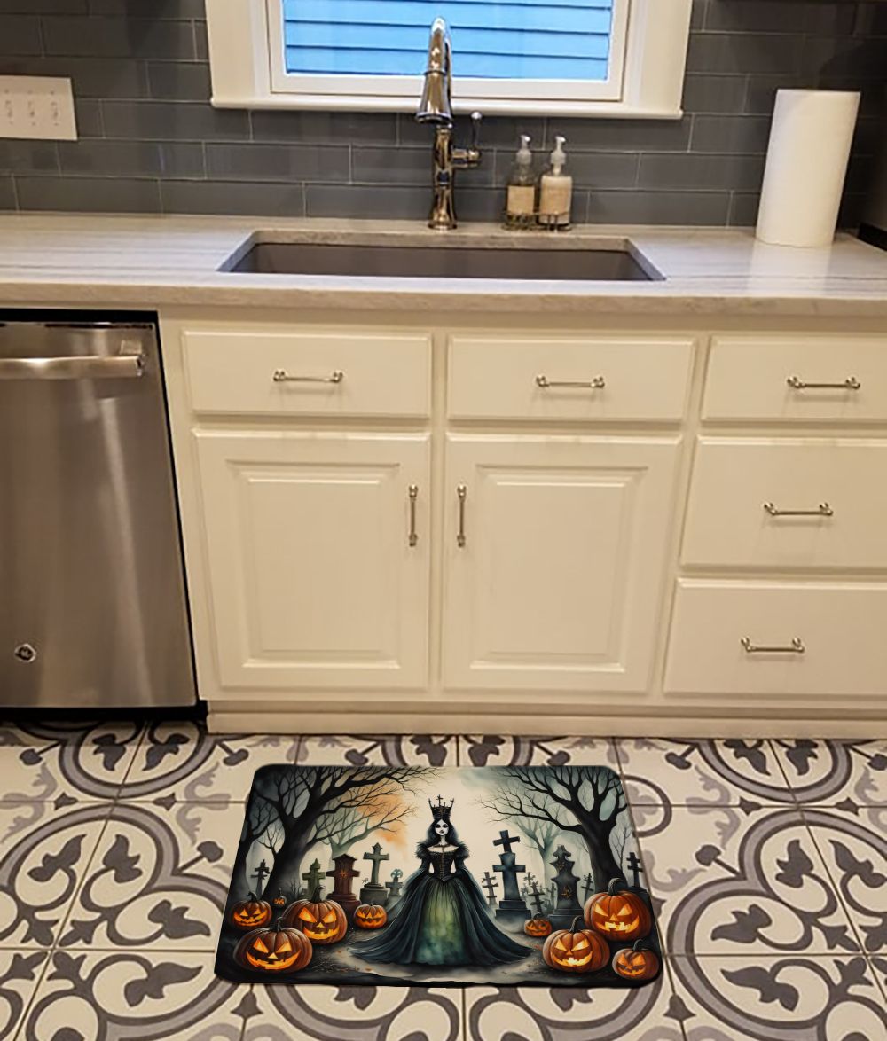 Evil Queen Spooky Halloween Memory Foam Kitchen Mat Machine Washable Anti-Fatigue Mat Cushion Comfort Bath Mat or Kitchen Rug