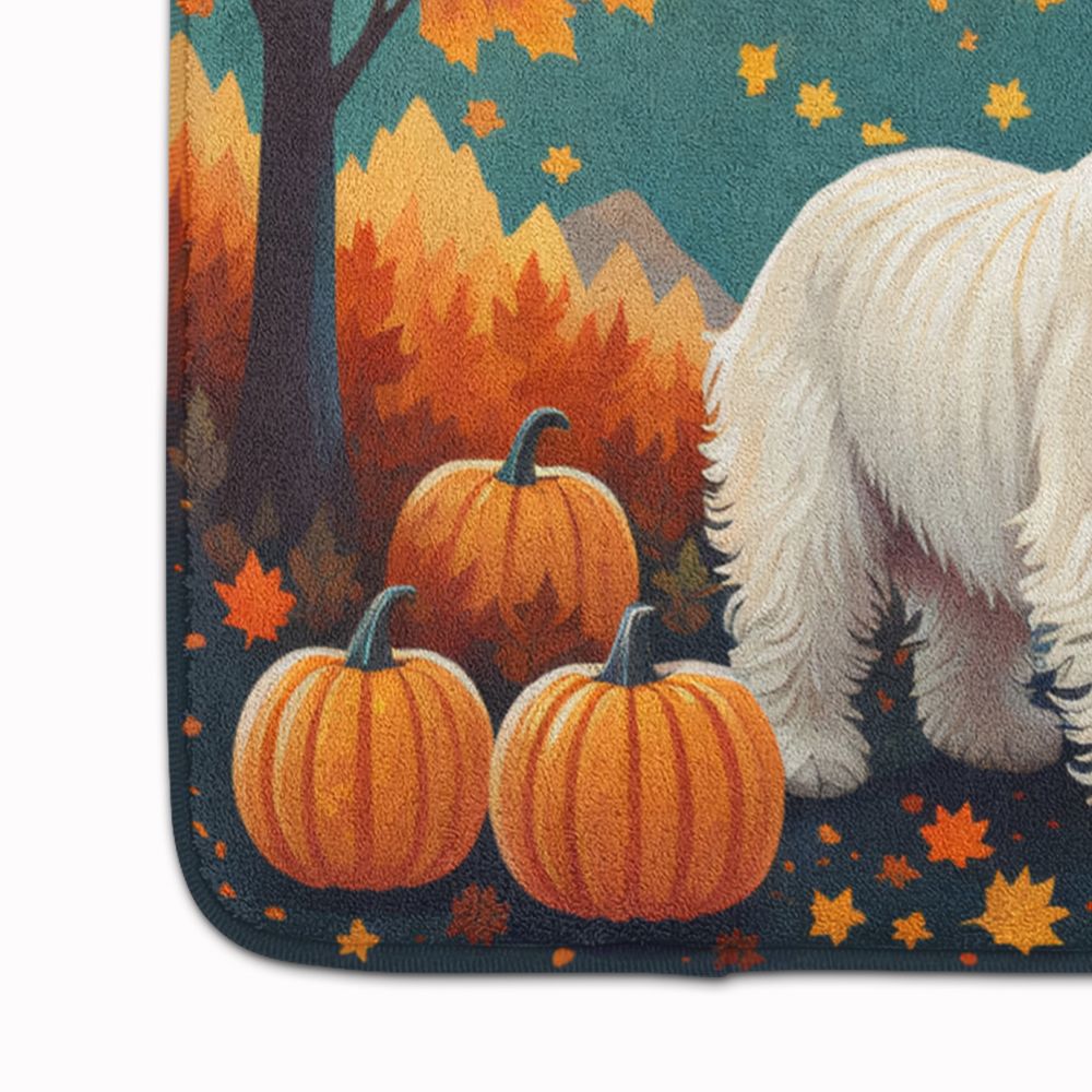 Westie Fall Memory Foam Kitchen Mat Machine Washable Anti-Fatigue Mat Cushion Comfort Bath Mat or Kitchen Rug