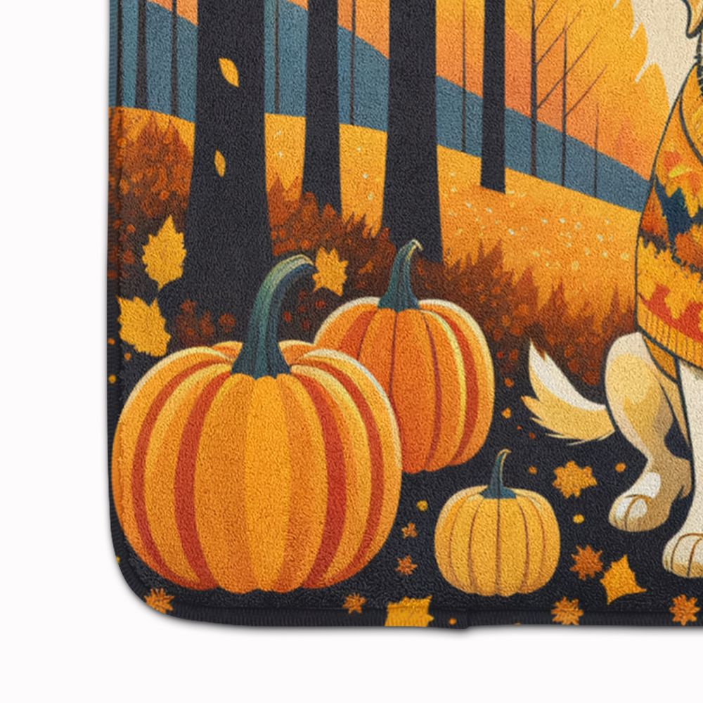 Yellow Labrador Retriever Fall Memory Foam Kitchen Mat Machine Washable Anti-Fatigue Mat Cushion Comfort Bath Mat or Kitchen Rug