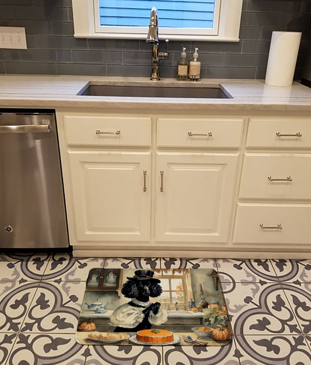 Poodle Fall Kitchen Pumpkins Memory Foam Kitchen Mat Machine Washable Anti-Fatigue Mat Cushion Comfort Bath Mat or Kitchen Rug