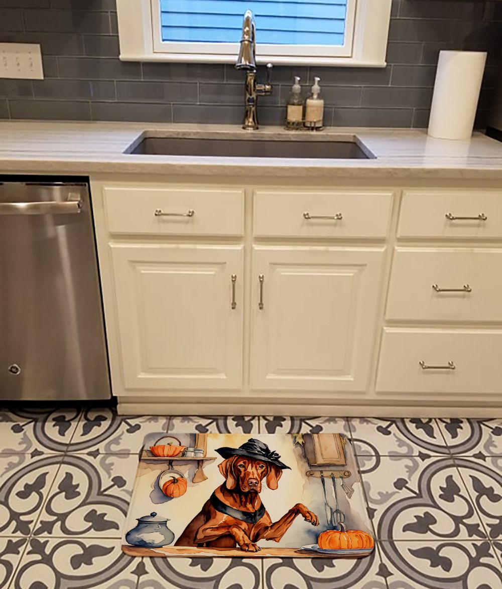 Vizsla Fall Kitchen Pumpkins Memory Foam Kitchen Mat Machine Washable Anti-Fatigue Mat Cushion Comfort Bath Mat or Kitchen Rug