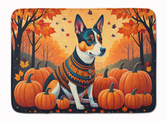 Basenji Fall Memory Foam Kitchen Mat Machine Washable Anti-Fatigue Mat Cushion Comfort Bath Mat or Kitchen Rug